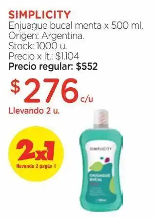Enjuague bucal menta x 500 ml.