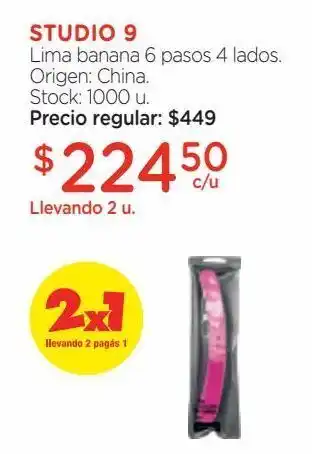 Farmacity Lima para uñas banana 6 pasos 4 lados studio 9 oferta