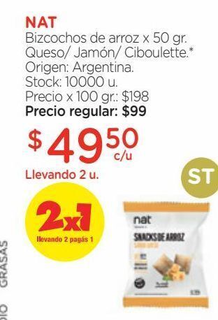 Farmacity Bizcochos de arroz nat sabor queso x 50 g oferta