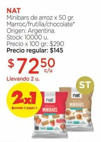 Farmacity Barras de arroz nat minibars marroc x 50 g oferta