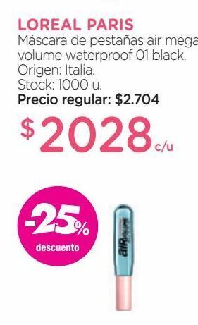 Farmacity Máscara de pestañas air mega volume 01 black x 9,4 ml. oferta