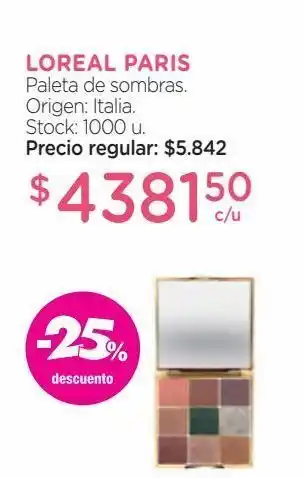 Farmacity L'oréal paleta de sombras. oferta