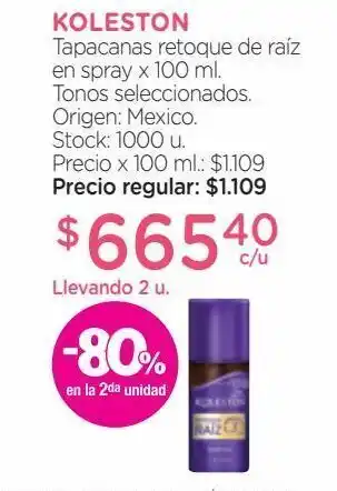 Farmacity Koleston tapacanas retoque de raíz en spray x 100 ml. oferta
