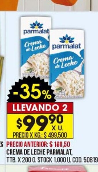 Coto Crema De Leche Parmalat oferta