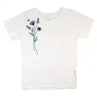 Coto Remera mujer manga corta blanca bouquet talle s oferta