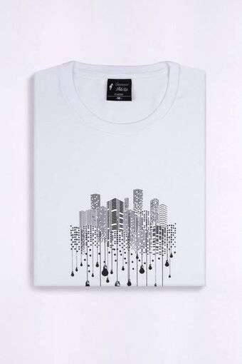 Macowens Remera de jersey combinada blanca oferta