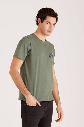 Macowens Remera jersey estampada verde medio oferta