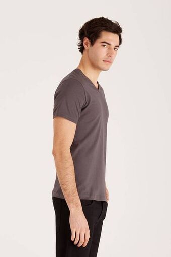 Macowens Remera jersey lisa fit gris oscuro oferta