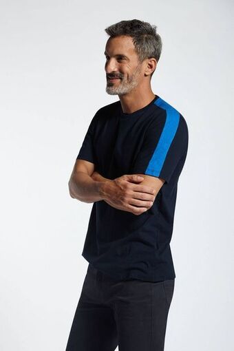 Remera de jersey combinada azul marino