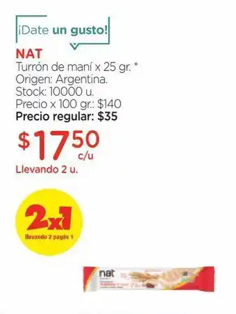 Farmacity Turrón de maní nat x 25 g oferta