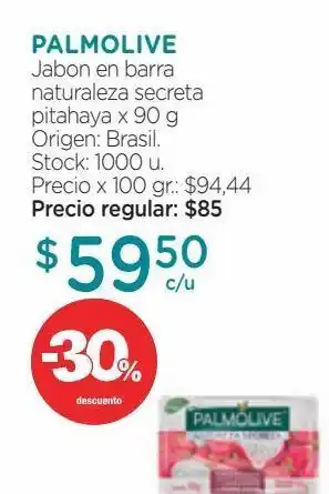 Farmacity Jabon en barra naturaleza secreta pitahaya x 90 g oferta