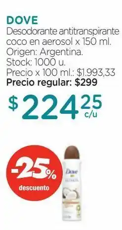Farmacity Desodorante antitranspirante coco en aerosol x 150 ml. oferta