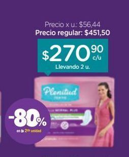 Farmacity Toallas para incontinencia plenitud femme normal plus x 8 un oferta
