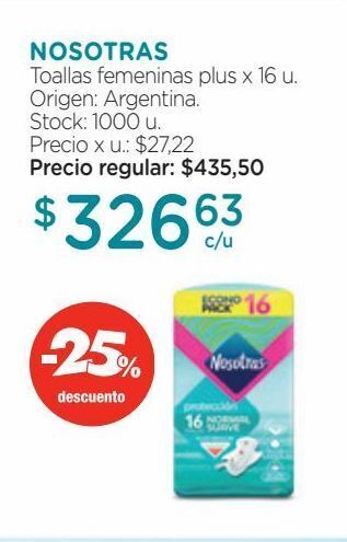 Farmacity Toalla femenina nosotras normal x 16 un oferta