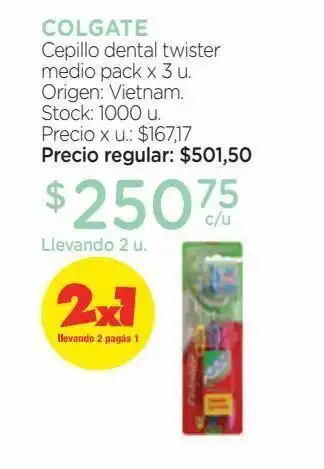 Farmacity Cepillo dental colgate twister medio x 3 un promo pack oferta
