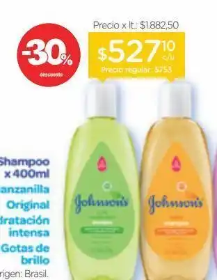 Farmacity Shampoo johnson's baby ph balanceado x 400 ml oferta