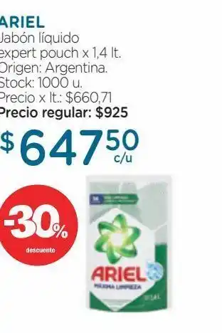 Farmacity Jabón líquido ariel máxima limpieza pouch x 1400 ml oferta