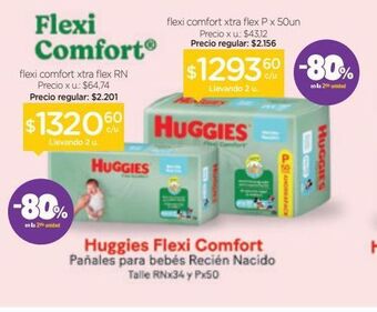 Farmacity Pañales huggies flexi comfort talle p x 50 unidades oferta