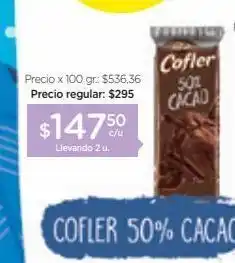 Farmacity Chocolate cofler 50% cacao x 55 g oferta
