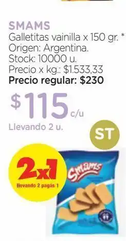 Farmacity Galletitas smams de vainilla x 150 g oferta