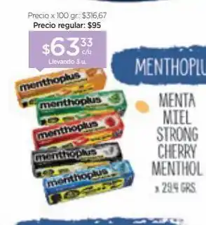Farmacity Caramelos menthoplus sabor cereza x 30 g oferta