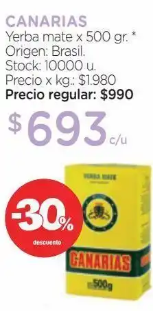 Farmacity Yerba mate canarias x 500 g oferta