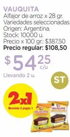 Farmacity Alfajor de arroz x 28 gr vauquita oferta