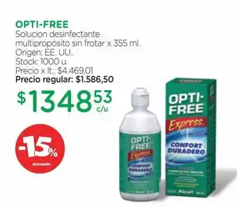 Farmacity Líquido multipropósito opti-free express sin frotar x 355 ml oferta
