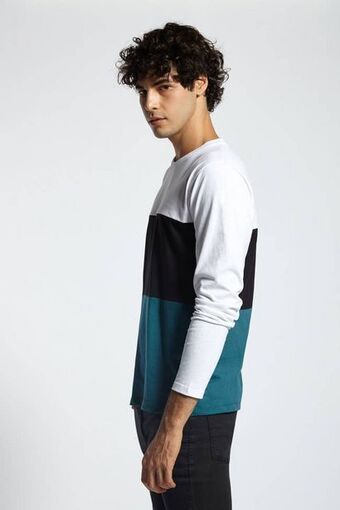 Macowens Remera de jersey combinada blanca oferta