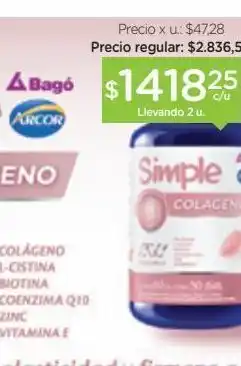 Farmacity Suplemento dietario simple colágeno x 60 un oferta