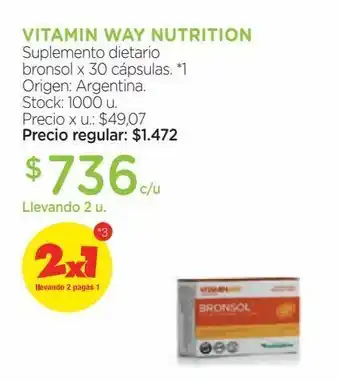 Farmacity Suplemento dietario vitamin way bronsol x 30 un oferta