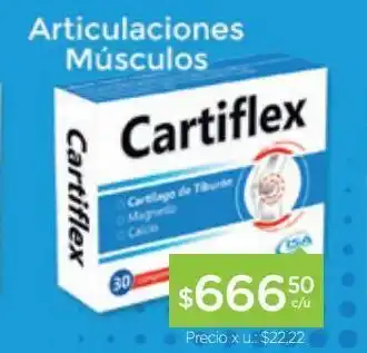 Farmacity Suplemento dietario cartiflex cartílago de tiburón x 30 comprimidos oferta