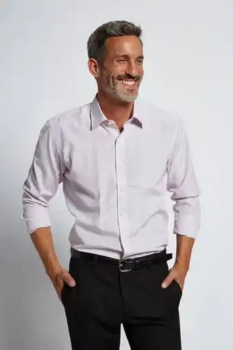 Macowens Camisa de vestir rayada gris medio oferta