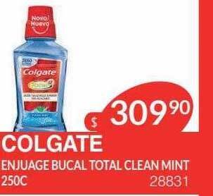 Masivos Colgate enjuage bucal total clean mint oferta