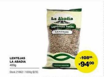 Atomo Conviene Lentejas la abadia oferta