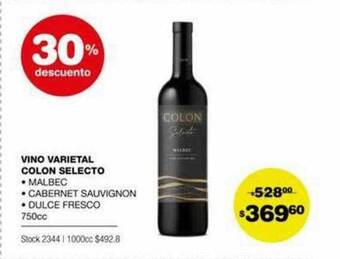 Atomo Conviene Vino varietal colon selecto 30% descuento oferta