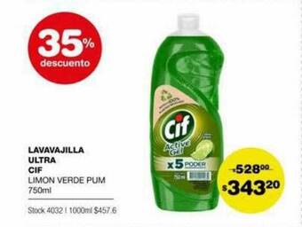 Atomo Conviene Lavavajilla ultra cif 35% descuento oferta