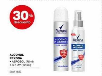 Atomo Conviene Alcohol rexona 30% descuento oferta