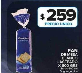 Carrefour Maxi Pan de mesa blanco lacteado oferta