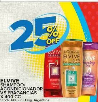 Carrefour Maxi Elvive shampoo acondicionador vs fragancias oferta