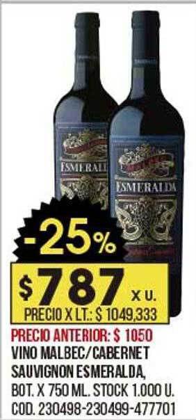 Coto Vino malbec cabernet sauvignon esmeralda oferta