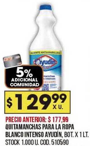 Coto Quitamanchas para la ropa blanco intenso ayudín oferta