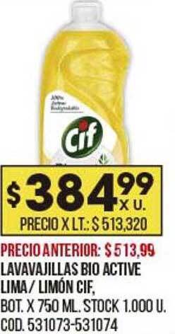 Coto Lavavajillas bio active lima limón cif oferta