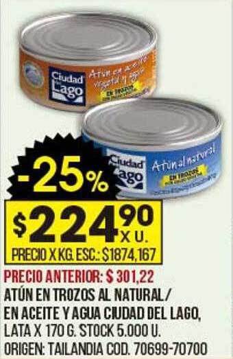 Coto Atún en trozos al natural en aceite y agua ciudad del lago oferta