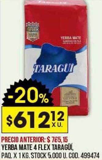 Coto Yerba mate 4 flex taragüí oferta