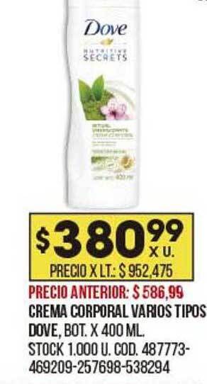 Coto Crema corporal varios tipos dove oferta