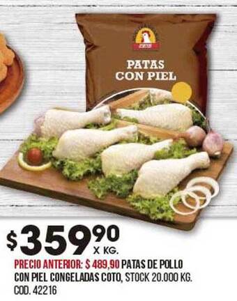 Coto Patas de pollo con piel congeladas coto oferta