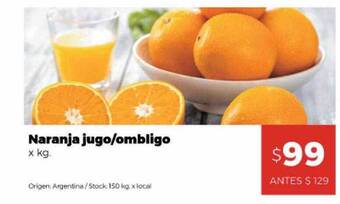 Disco Naranja jugo ombligo oferta