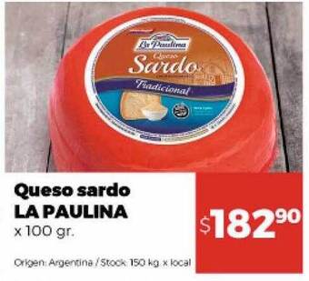 Disco Queso sardo la paulina oferta