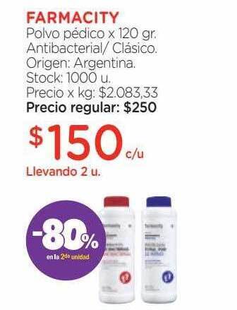Farmacity Farmacity polvo pédico -80% en la 2da unidad oferta